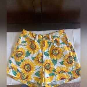 American apparel sunflowers jean shorts